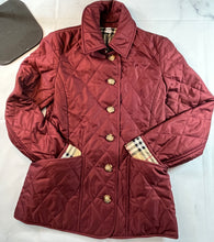 Load image into Gallery viewer, Burberry Deep Claret Quilted Short Jacket