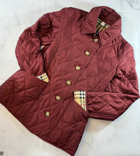 Load image into Gallery viewer, Burberry Deep Claret Quilted Short Jacket