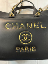 Load image into Gallery viewer, Chanel Black Leather Deauville Tote Handbag