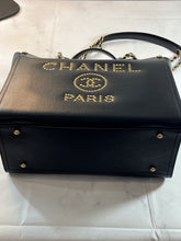 Load image into Gallery viewer, Chanel Black Leather Deauville Tote Handbag