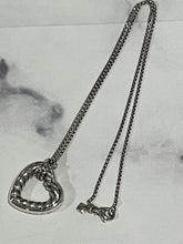 Load image into Gallery viewer, David Yurman Open Heart Sterling Silver Open Heart Cable Pendant Necklace