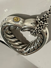 Load image into Gallery viewer, David Yurman Open Heart Sterling Silver Open Heart Cable Pendant Necklace
