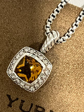 Load image into Gallery viewer, David Yurman Petite Albion Sterling Silver Citrine Diamond Pendant Necklace