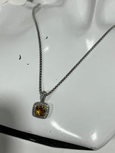 Load image into Gallery viewer, David Yurman Petite Albion Sterling Silver Citrine Diamond Pendant Necklace