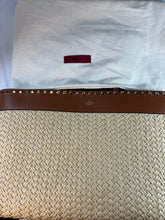 Load image into Gallery viewer, Valentino Raffia Rockstud Tan Tote Bag
