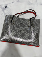 Load image into Gallery viewer, Christian Louboutin Small Cabarock Metallic Snakeskin Embossed Tote Bag