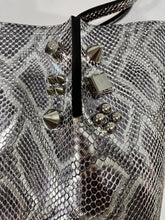 Load image into Gallery viewer, Christian Louboutin Small Cabarock Metallic Snakeskin Embossed Tote Bag