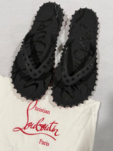 Load image into Gallery viewer, Christian Louboutin Mens Black Loubi Flip Flops