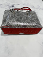 Load image into Gallery viewer, Christian Louboutin Small Cabarock Metallic Snakeskin Embossed Tote Bag