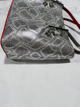 Load image into Gallery viewer, Christian Louboutin Small Cabarock Metallic Snakeskin Embossed Tote Bag