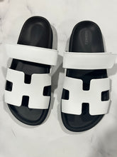 Load image into Gallery viewer, Hermes Chypre White Slide Sandals