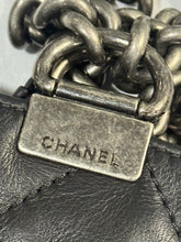 Load image into Gallery viewer, Chanel Black Quilted Leather Chain Turnlock Tote