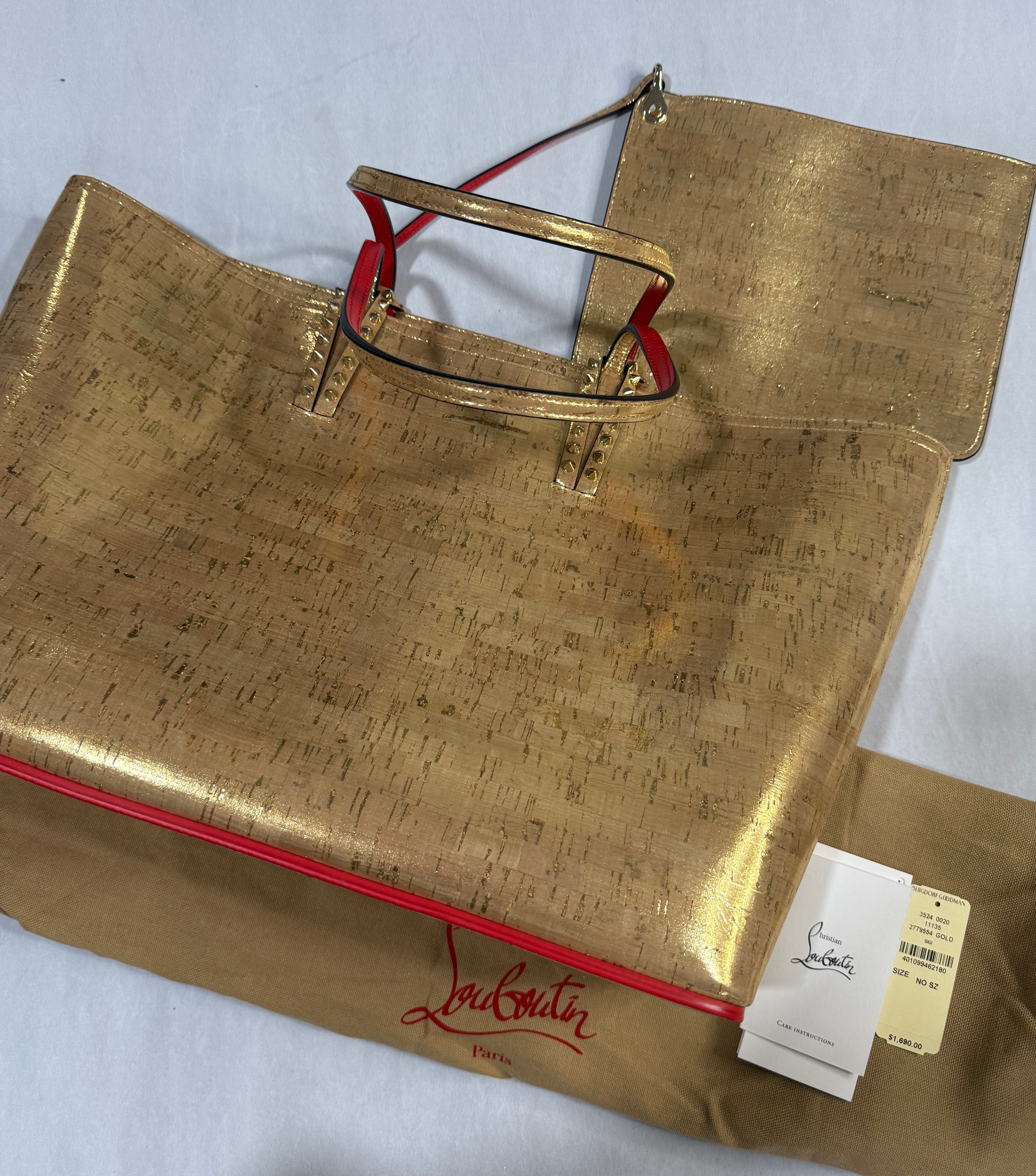 Christian Louboutin Large Cabata Gold Cork Tote – The Millionaires