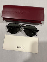 Load image into Gallery viewer, Gucci Black Aviator Sunglasses