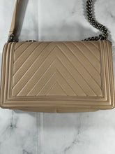 Load image into Gallery viewer, Chanel Light Pink Medium Large Le Boy Chevron Quilted Flap Calfskin