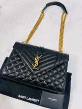 Load image into Gallery viewer, Saint Laurent YSL Black Envelope Crossbody Shoulder Bag