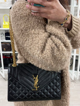 Load image into Gallery viewer, Saint Laurent YSL Black Envelope Crossbody Shoulder Bag