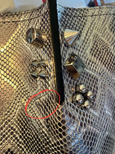 Load image into Gallery viewer, Christian Louboutin Small Cabarock Metallic Snakeskin Embossed Tote Bag
