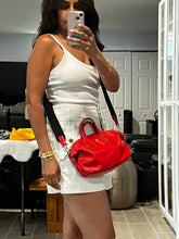 Load image into Gallery viewer, Givenchy Red Calfskin Micro Nightingale Logo Strap Crossbody