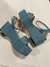 Load image into Gallery viewer, Gucci GG Denim Lady Horsebit Platform Sandals