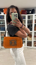 Load image into Gallery viewer, Loewe Orange Suede Tan Leather Shoulder Bag