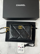 Load image into Gallery viewer, Chanel 19 Black Quilted Wristlet Clutch Bag