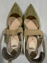 Load image into Gallery viewer, Fendi Colibri Gold Beaded Heels size 36.5