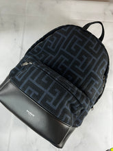 Load image into Gallery viewer, Balmain Navy Black Logo Backpack