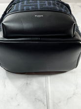 Load image into Gallery viewer, Balmain Navy Black Logo Backpack