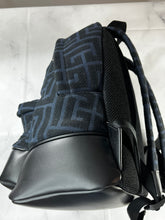 Load image into Gallery viewer, Balmain Navy Black Logo Backpack