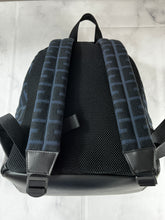 Load image into Gallery viewer, Balmain Navy Black Logo Backpack