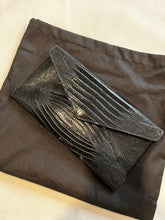 Load image into Gallery viewer, Saint Laurent YSL Black Embossed Envelope Clutch