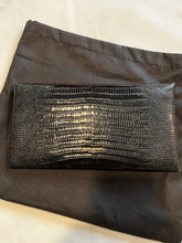 Load image into Gallery viewer, Saint Laurent YSL Black Embossed Envelope Clutch