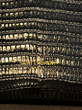 Load image into Gallery viewer, Saint Laurent YSL Black Embossed Envelope Clutch