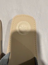 Load image into Gallery viewer, Chloe Blue Woody Canvas Slide Sandals
