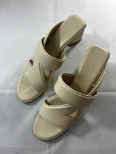Load image into Gallery viewer, Bottega Veneta Ivory Slip On Block Heel Sandals