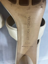 Load image into Gallery viewer, Bottega Veneta Ivory Slip On Block Heel Sandals