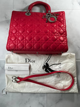 Load image into Gallery viewer, Dior Rose Pink Lambskin Large Lady Dior Bag