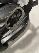 Load image into Gallery viewer, Chanel Black CC Crystal Thong Sandals