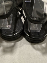 Load image into Gallery viewer, Chanel Black CC Crystal Thong Sandals