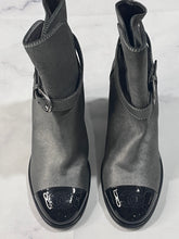 Load image into Gallery viewer, Chanel 22 Gray Metallic Booties