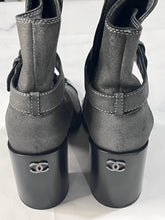 Load image into Gallery viewer, Chanel 22 Gray Metallic Booties