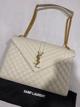 Load image into Gallery viewer, Saint Laurent YSL Large Envelope Cream Crossbody Shoulder bag