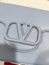 Load image into Gallery viewer, Valentino Garavani Loco Leather Blue Shoulder Bag