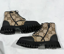 Load image into Gallery viewer, Gucci Logo Lace Up Combat Boot Mens