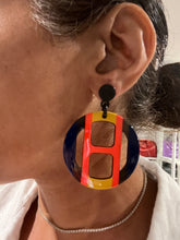 Load image into Gallery viewer, Hermes Multicolor Horn Statement Earrings
