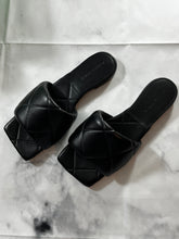 Load image into Gallery viewer, Bottega Veneta Black Slip On Lido Sandals