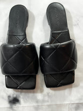 Load image into Gallery viewer, Bottega Veneta Black Slip On Lido Sandals