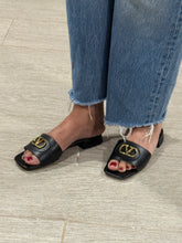 Load image into Gallery viewer, Valentino Garavani VLogo Black Slide Sandals