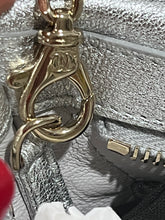 Load image into Gallery viewer, Chanel Silver Lambskin Leather Pearl Convertible Clutch/Crossbody